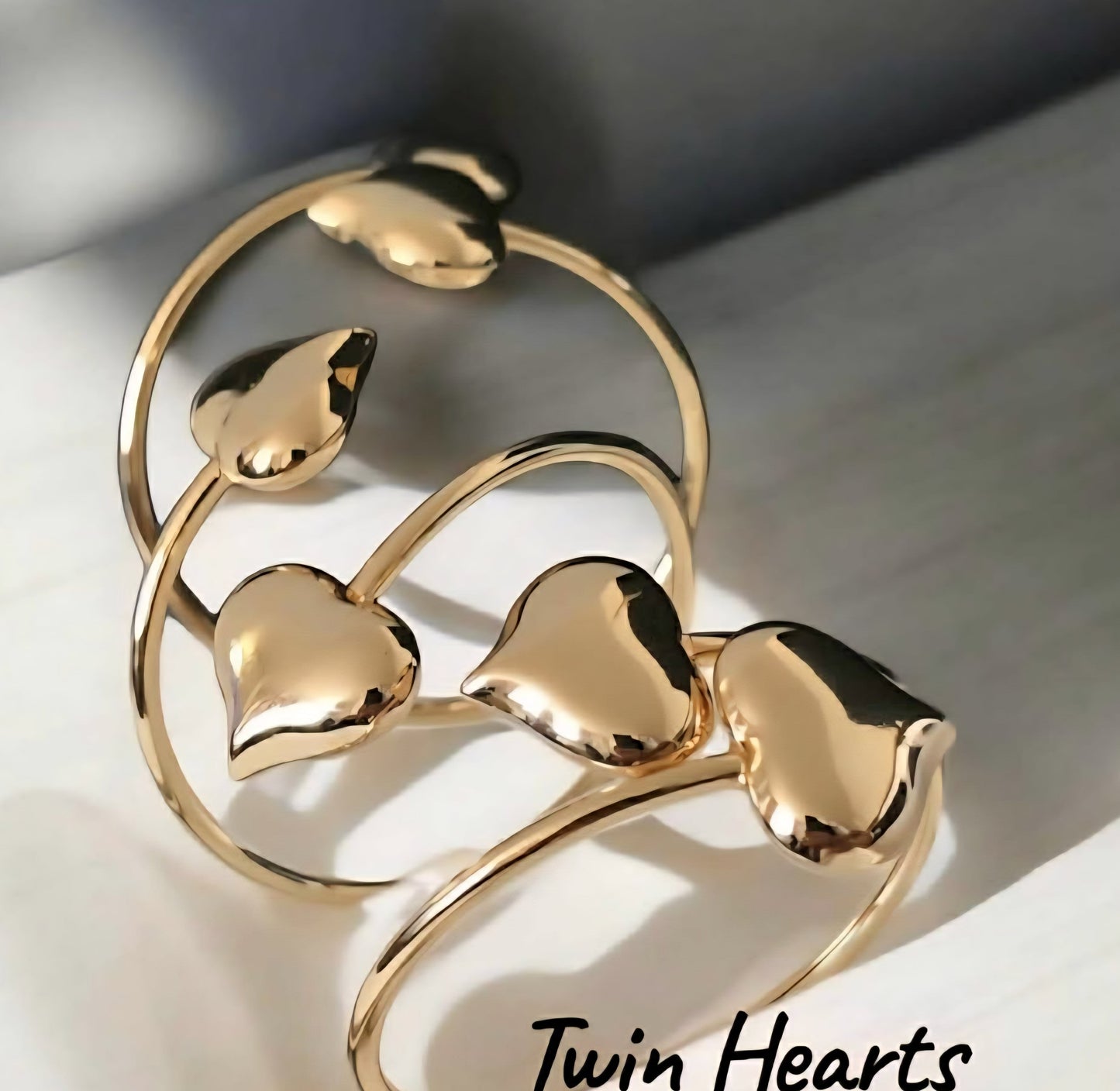 Twin Hearts Bangle