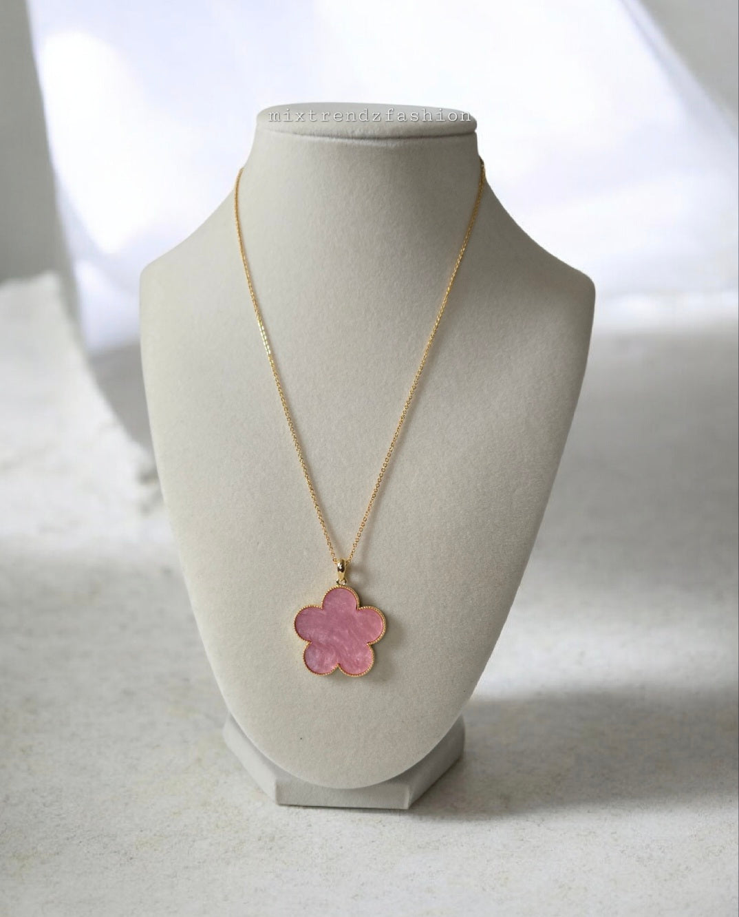 Pink Flower Necklace