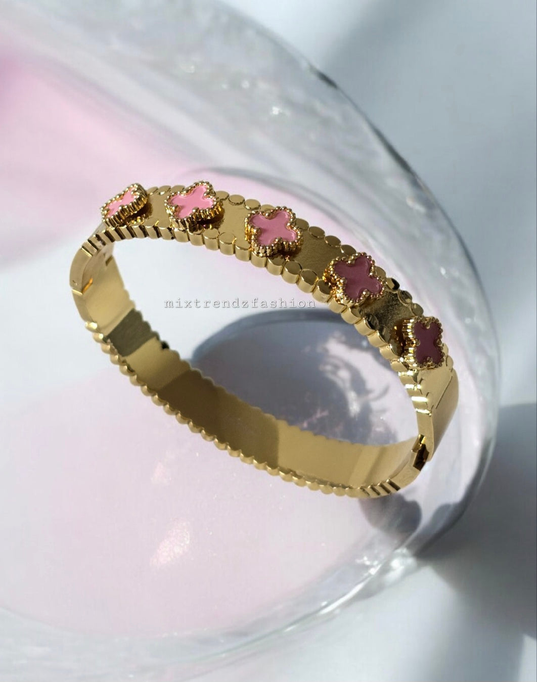 Pink Clover Bangle