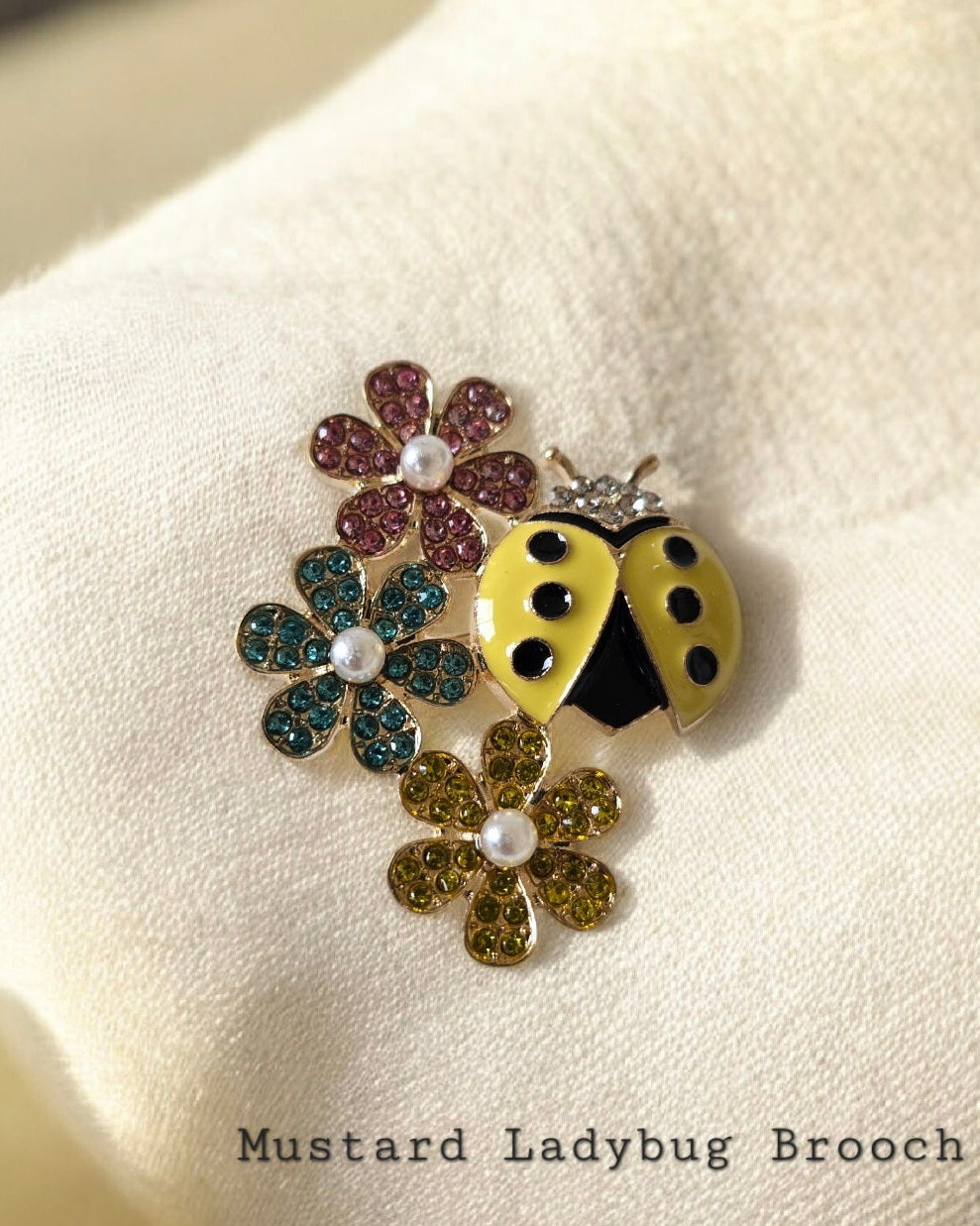Yellow Ladybug Brooch