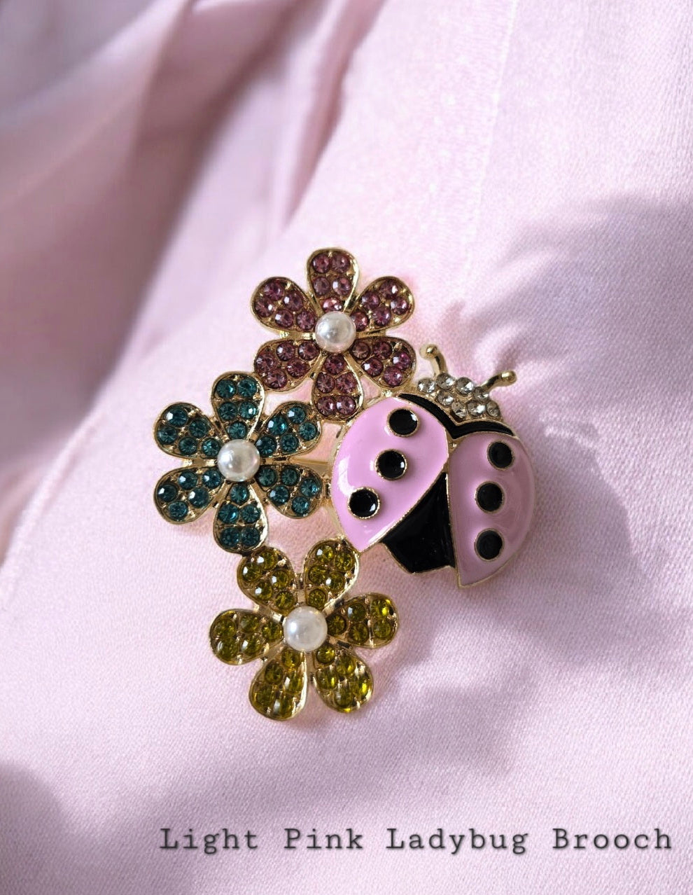 Light Pink Ladybug Brooch
