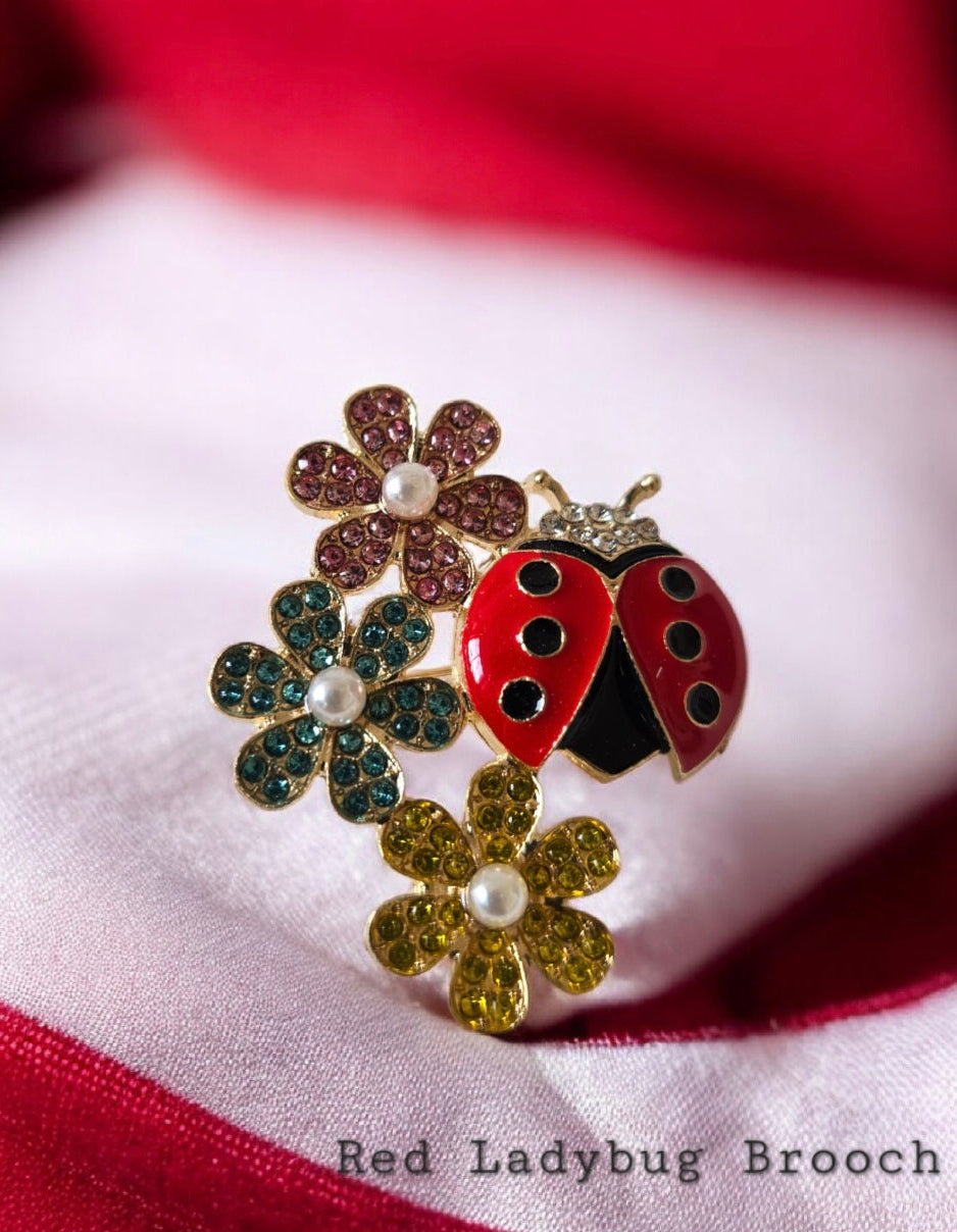 Red Ladybug Brooch