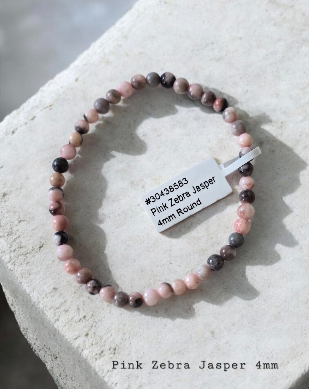 Pink Zebra Jasper 4mm