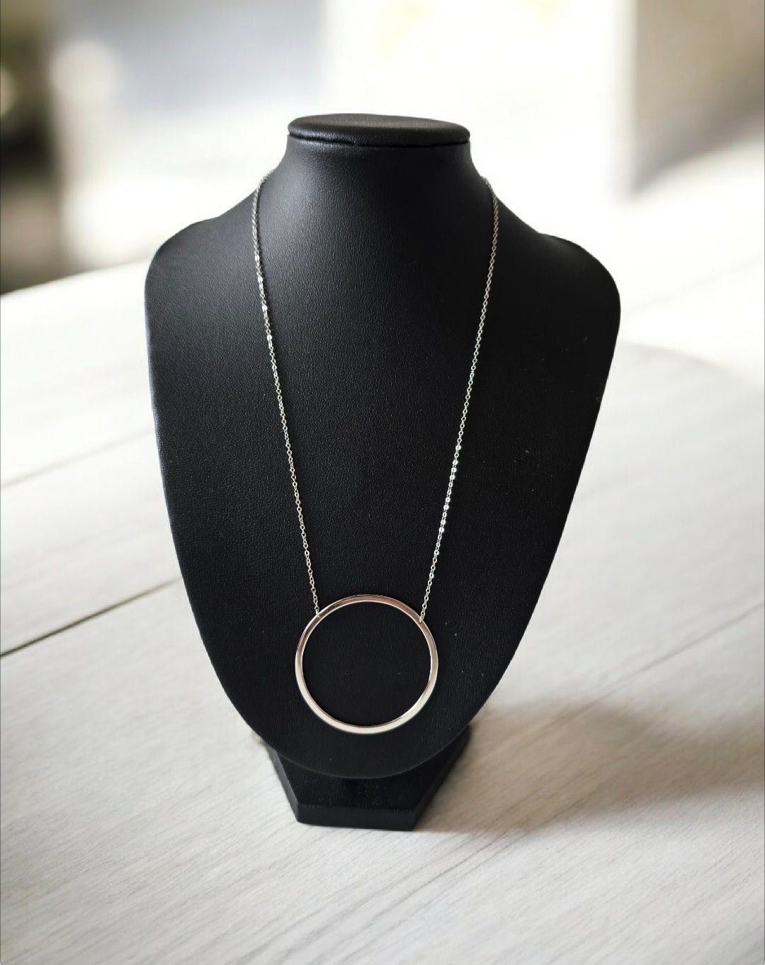 Large Disc Pendant Necklace