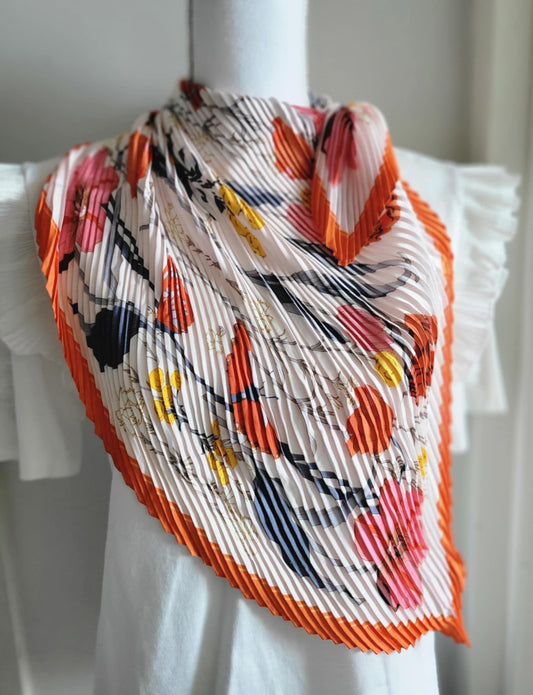 Pleated Scarf  Orange