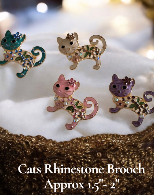 Colorful Cat Brooches 4 pcs