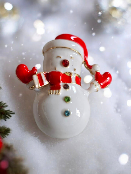 Snowman Brooch
