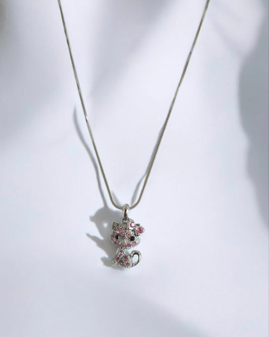 Pink Cat Necklace