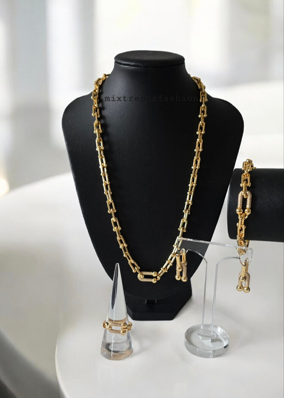 Hardwear  4pcs Jewelry with Stone Set