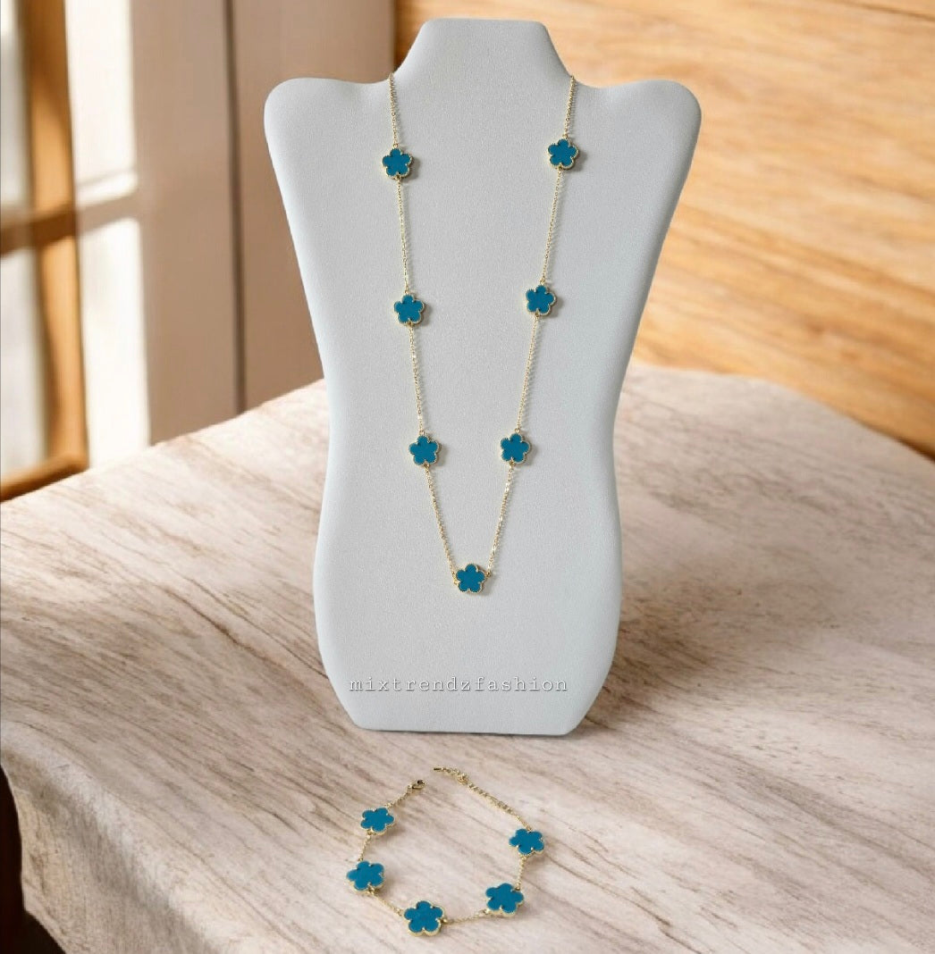Teal Flower Set