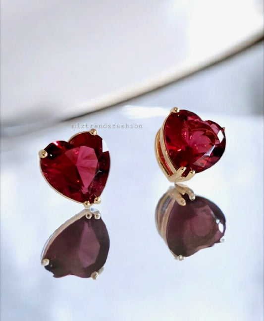 Red Heart Stud Earings