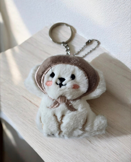 Dog Keychain Brown Bandana