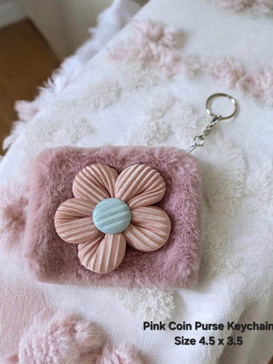Pink Coin Purse Keychain