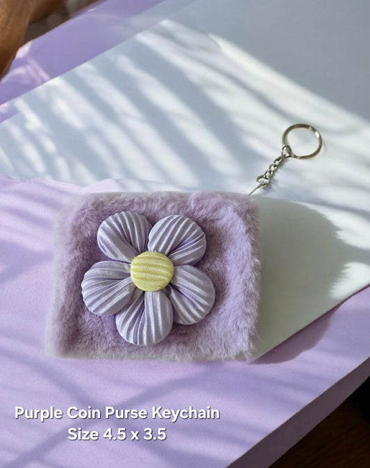 Purple Coin Purse Keychain