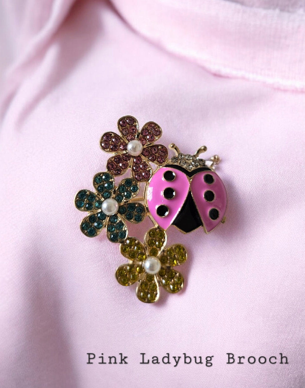 Hot Pink Ladybug Brooch