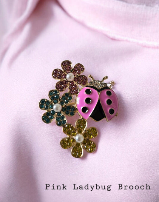 Hot Pink Ladybug Brooch