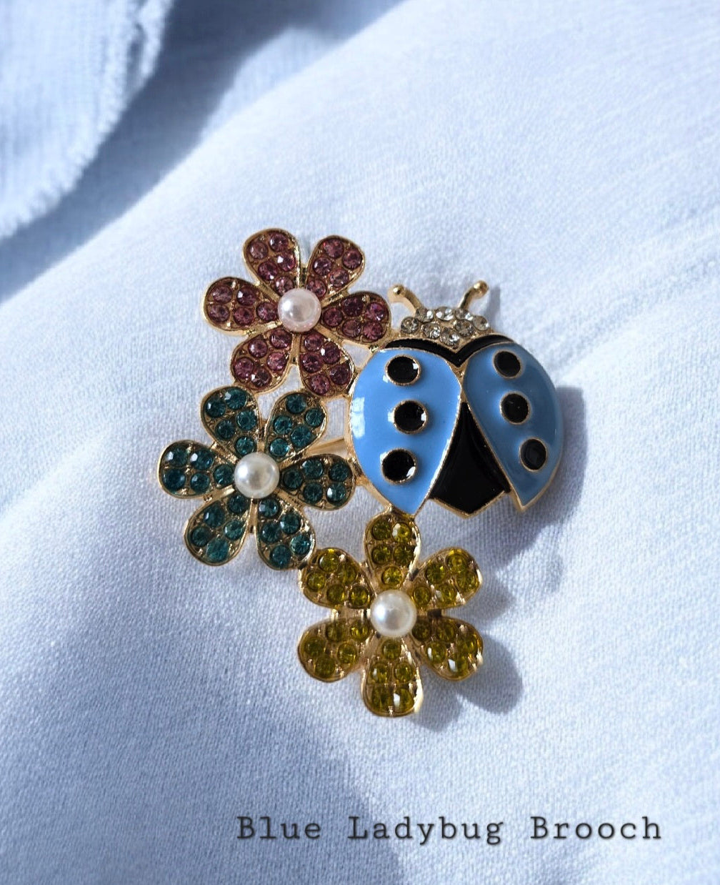 Blue Ladybug Brooch