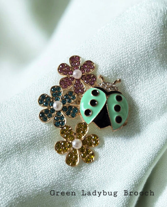 Green Ladybug Brooch